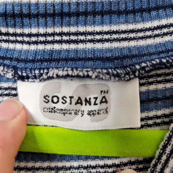 Sostanza contemporary apparel vintage girls ribbed stripped lettuce hem - Picture 7 of 9